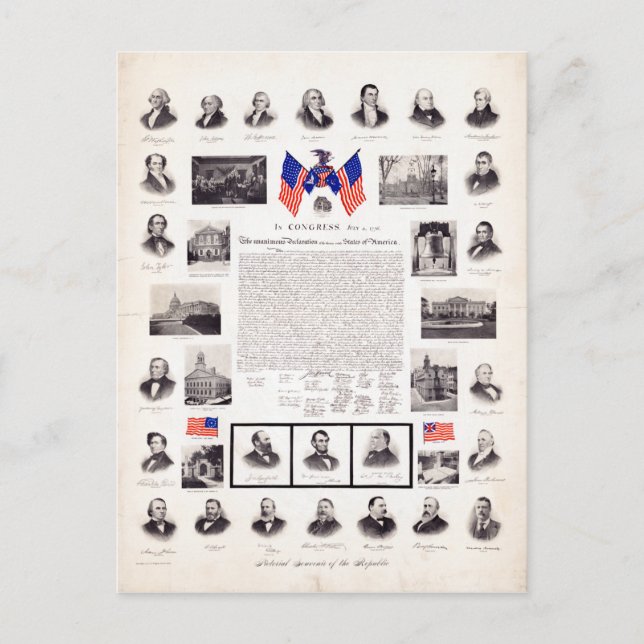 Cartão Postal Vintage: Presidentes políticos (Frente)