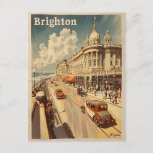 Cartão Postal Vintage Promenade em Sunny Brighton