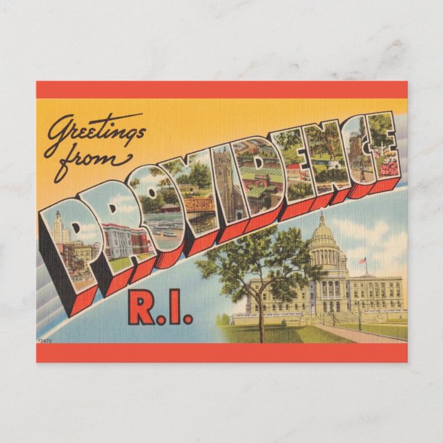 Cartão Postal Vintage Providence RI  (Frente)