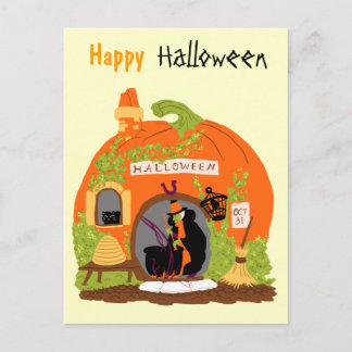 Cartão Postal Vintage Pumpkin House