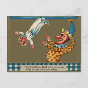 Cartão Postal Vintage Punch e Judy Christmas