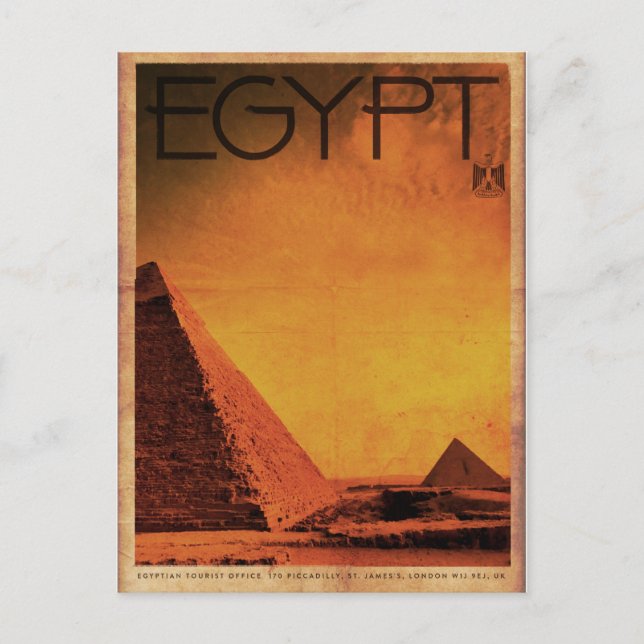 Cartão Postal Vintage Pyramids Egypt Viagem Postcard (Frente)