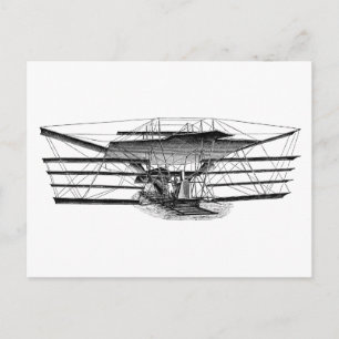 Cartão Postal Vintage Quatro Máquinas Voadoras Wing