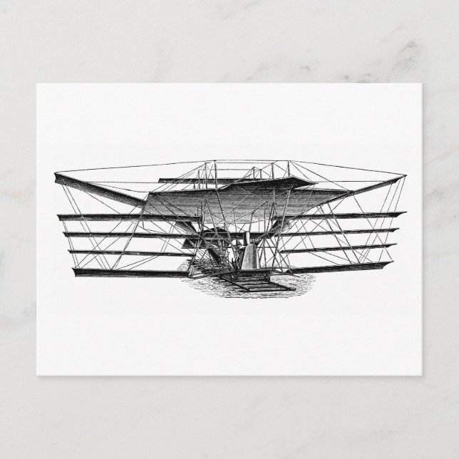 Cartão Postal Vintage Quatro Máquinas Voadoras Wing (Frente)