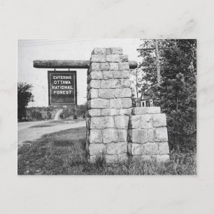 Cartão Postal Vintage que entra na floresta nacional de Ottawa,