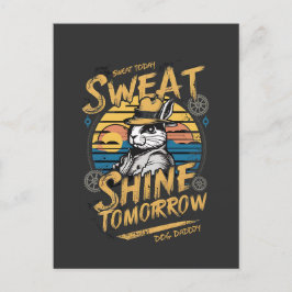 Cartão Postal Vintage Rabbit Workout Motivation Art