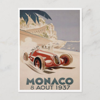 Cartão Postal Vintage Racing - Grande Prêmio de Mônaco de 1937