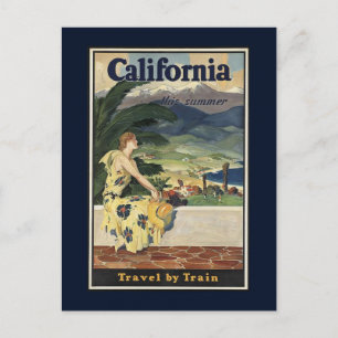 Cartão Postal Vintage Rail California Viagem Advertisement