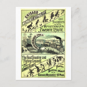 Cartão Postal Vintage Rail Poster Chicago para Rua Paul.