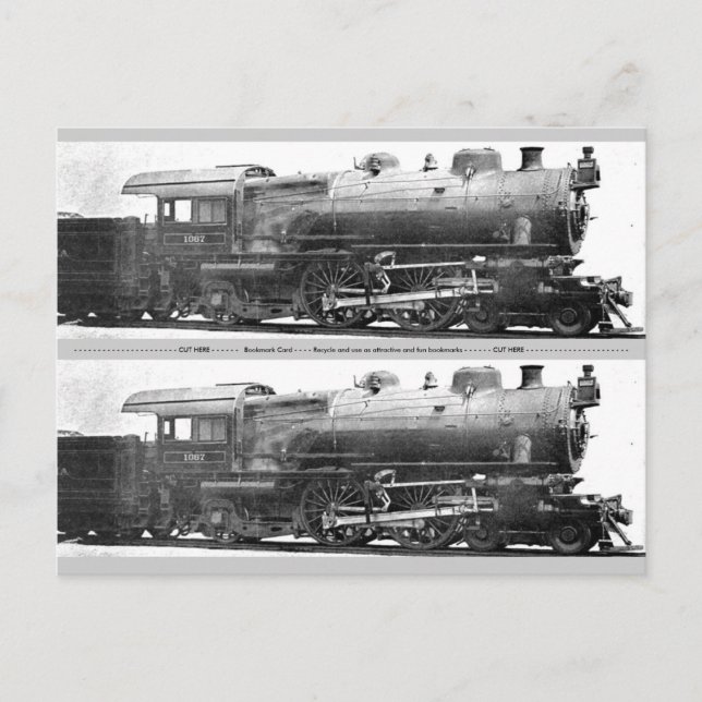 Cartão Postal Vintage Railroad Photograph Bookmark (Frente)