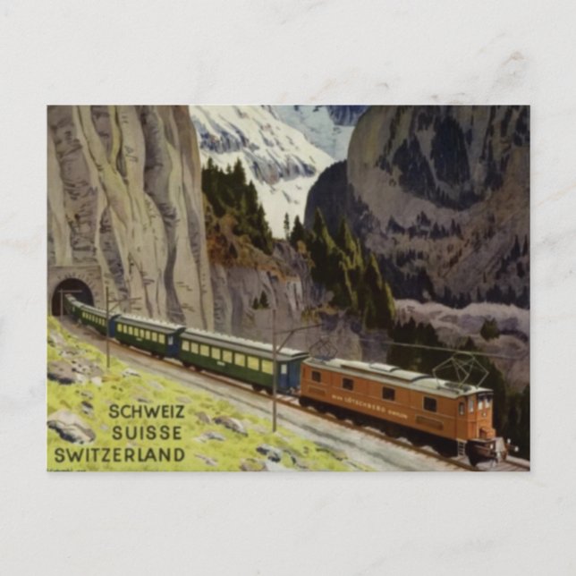 Cartão Postal Vintage Railroad Vacin Suiça (Frente)