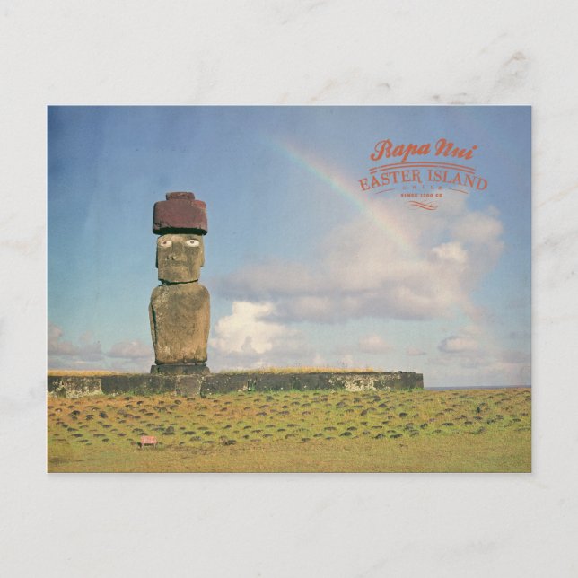 Cartão Postal Vintage Rapa Nui (ilha Páscoa) Chile (Frente)