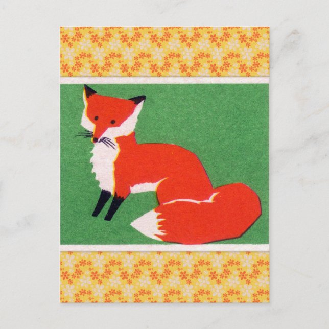 Cartão Postal Vintage Red Fox Impressão (Frente)