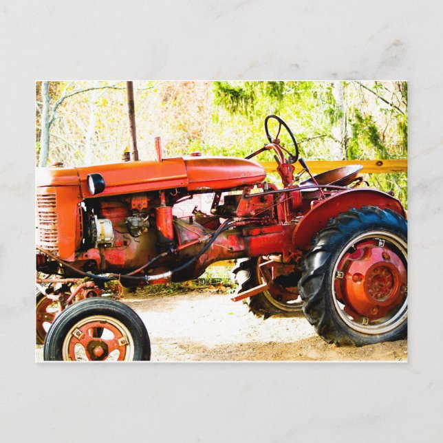Cartão Postal Vintage Red Trator (Frente)