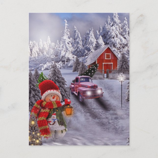 Cartão postal Vintage Red Truck (Frente)