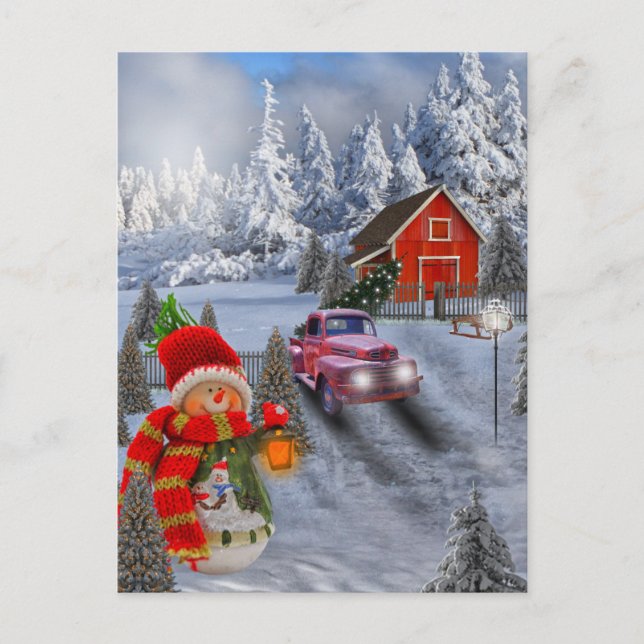 Cartão postal Vintage Red Truck (Frente)