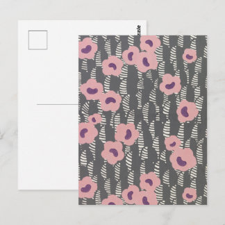 Cartão Postal Vintage René Crevel Francês Art Deco Rosa Floral