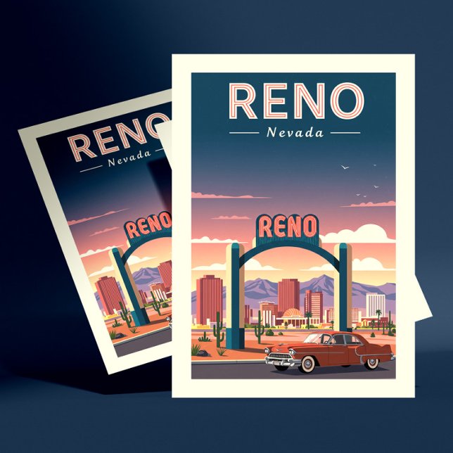 Cartão Postal Vintage Reno Nevada (Criador carregado)
