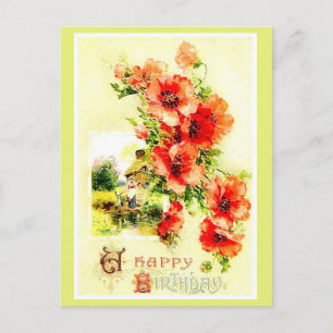 Cartão Postal Vintage Reproduction A Buquê de Desejos Postcard