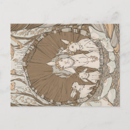 Cartão Postal Vintage Retro Bunny Rabbits