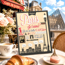 Vintage Retro França Paris Eu te amo Viagem