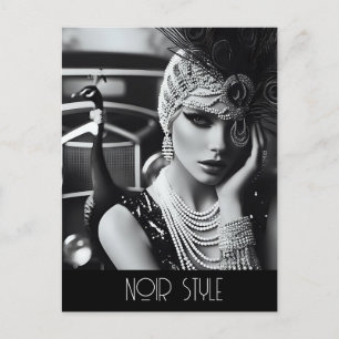 Cartão Postal Vintage retro glamour girl with paciock