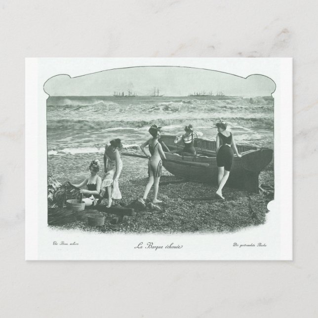 Cartão Postal Vintage Retro Mulheres Vitorianas Francesas (Frente)