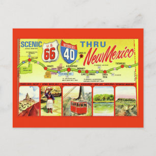 Cartão Postal Vintage Retro Rota 66 Cênico Novo Mé
