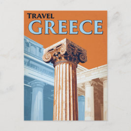 Cartão Postal Vintage Retro Style Travel Greece Greek Column