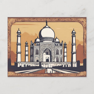 Cartão postal Vintage Retro Taj Mahal