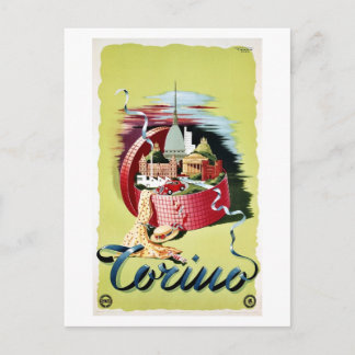 Cartão Postal Vintage retro Turin Torino - viagem italiano