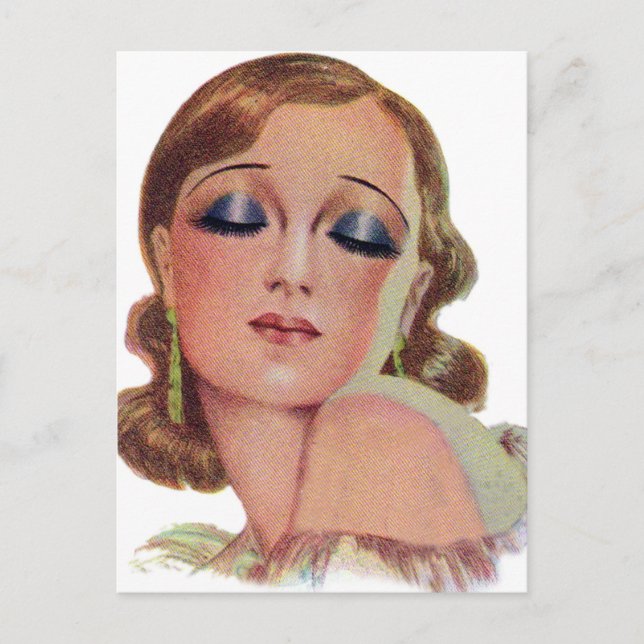 Cartão Postal Vintage Retro Women 20s (Frente)