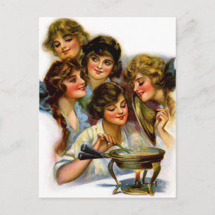 Cartão Postal Vintage Retro Women Victorian Gibson Girl Girls