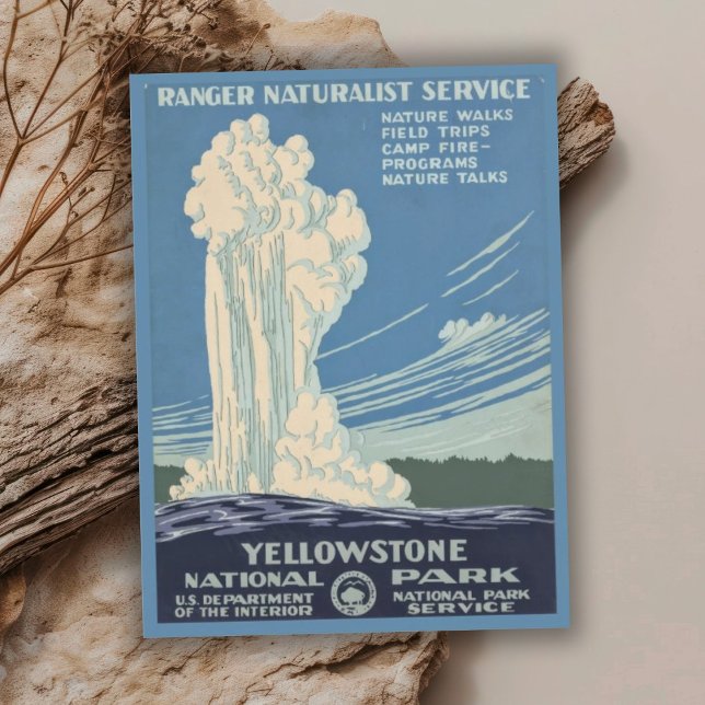 Cartão Postal Vintage Retro Yellowstone National Park Viagem (Criador carregado)