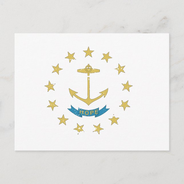 Cartão Postal Vintage RHODE ISLAND Flag (Frente)
