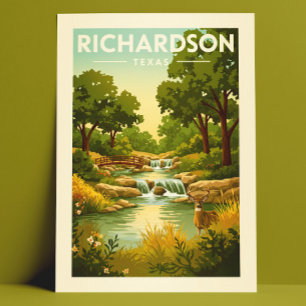 Cartão Postal Vintage Richardson Texas