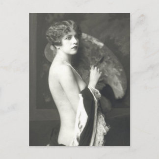 Cartão Postal Vintage risque Pin up, foto da garota