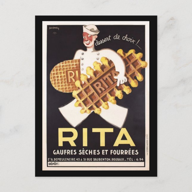 Cartão Postal Vintage Rita Biscuit Ad (Frente)