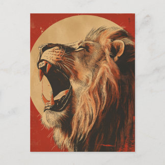 Cartão Postal Vintage Roaring Lion 