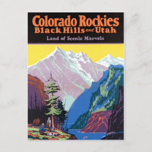 Cartão Postal Vintage Rocky Mounts Black Colinas Utah Viagem