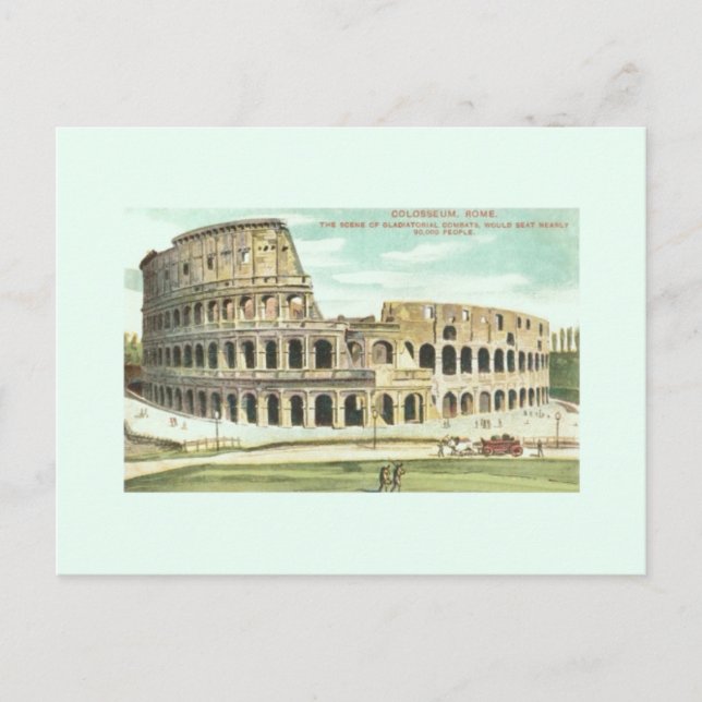 Cartão postal Vintage Roma Colosseum Viagem (Frente)