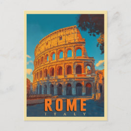 Cartão Postal Vintage Roma Itália: Colosseum & Antigos Maravilha