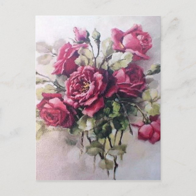 Cartão Postal Vintage Rose Bouquet (Frente)