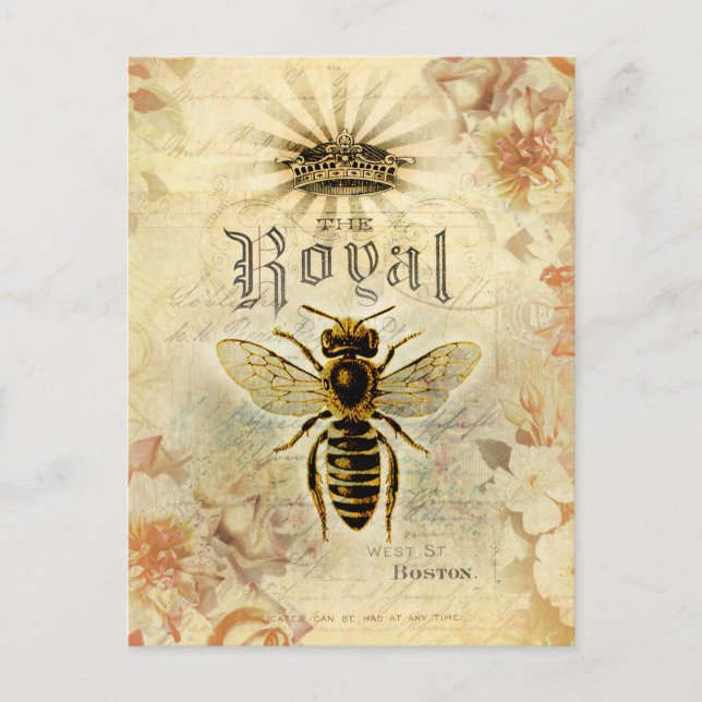 Cartão Postal Vintage Royal Bee (Frente)