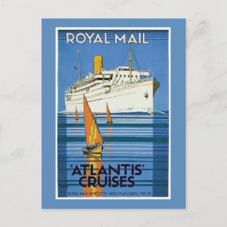 Cartão Postal Vintage Royal Mail:Atlantis Cruises"