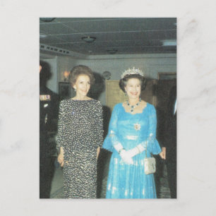 Cartão Postal Vintage Royalty, Rainha e Nancy Reagan