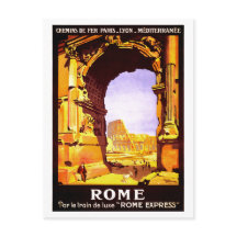 Vintage Ruins of Roma Itália Poster de viagens