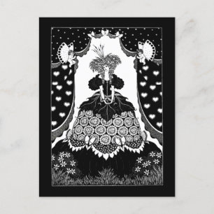 Cartão Postal Vintage Russo Art Nouveau Queen e cupids