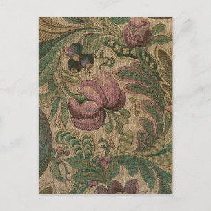 Cartão Postal Vintage Sage Mauve 1918 Padrão Botânico