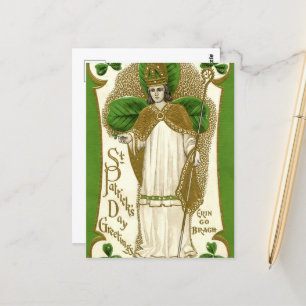 Cartão Postal vintage Saint Patrick's Day girl